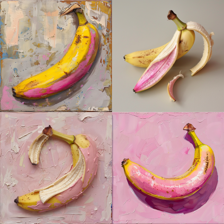 Banana with pink peel