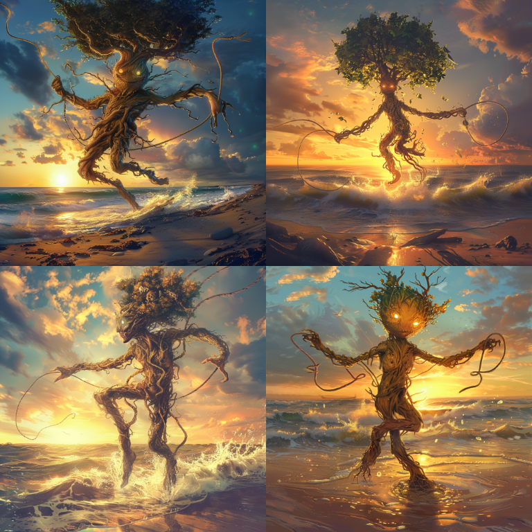 A tree jumping rope